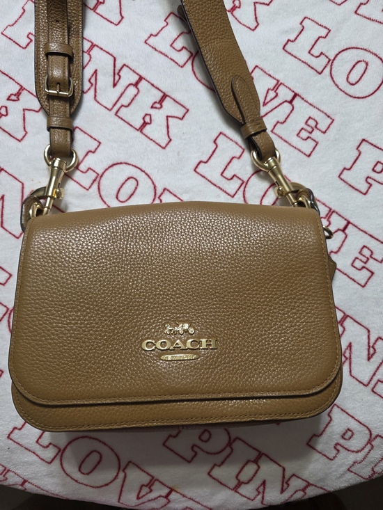 Coach Handbags - Coach Pebbled Leather Crossbody Bag in Tan